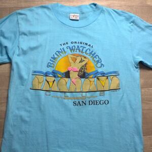 Vintage Rare Poly Tees 1986 Bikini Watchers San Diego T- Shirt L